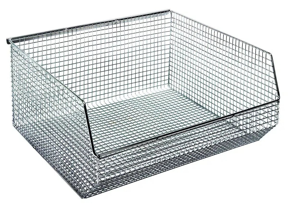 QMB550C | Pack of 5 - Wire Mesh Bins > Stackable Mesh Bins - Industrial 4 Less