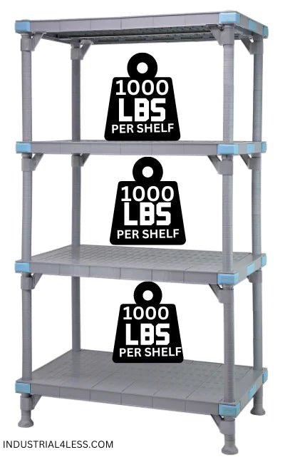 QP212450ss - 4 - Plastic Polymer Shelving > Millenia Shelving - Industrial 4 Less