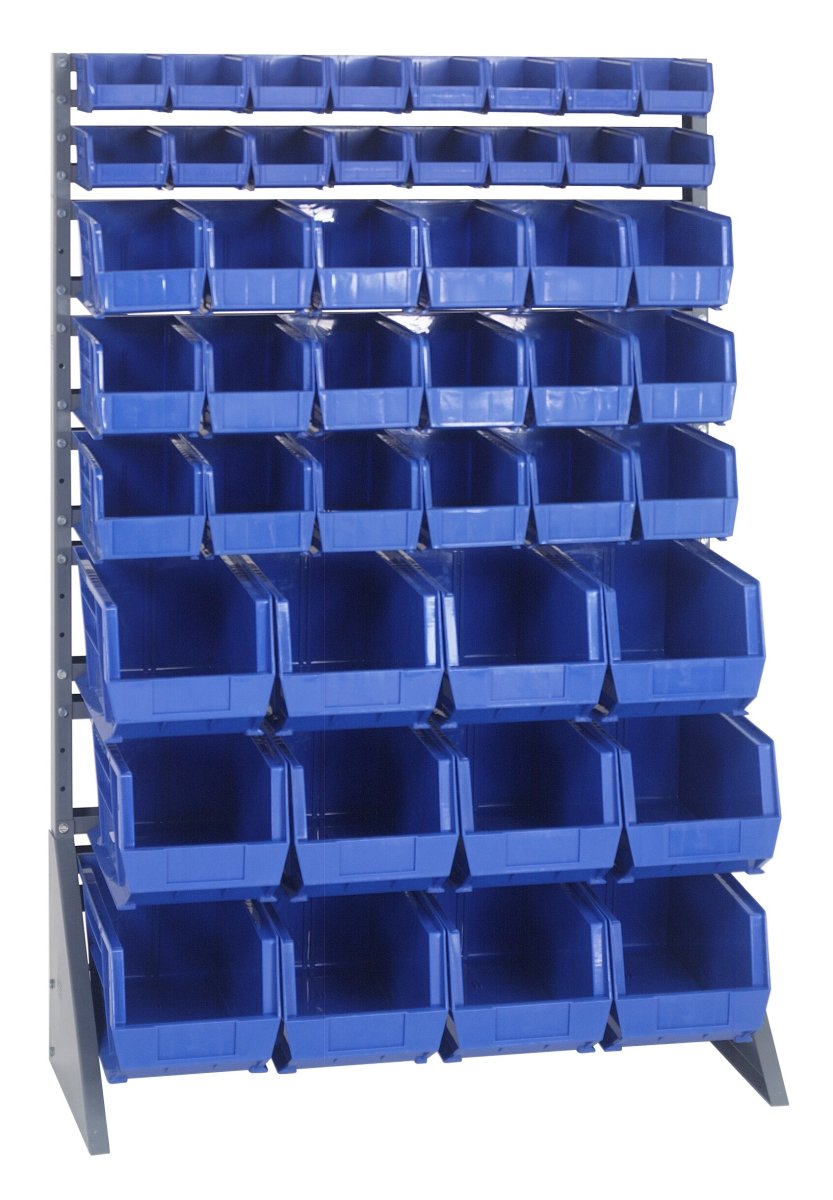 QRU - 16S - 220230240 - Stackable Bin Organizers > Racks with Hanging Bins - Industrial 4 Less