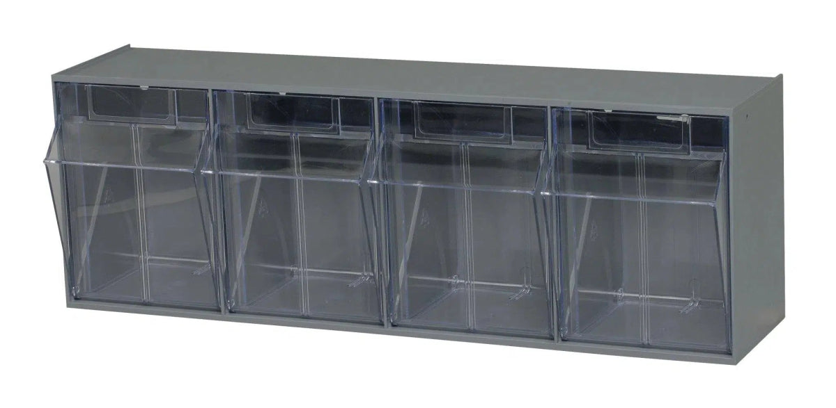 QTB304 | 4 Compartment Tip Out Bin - Clear Tip Out Bins - Industrial 4 Less