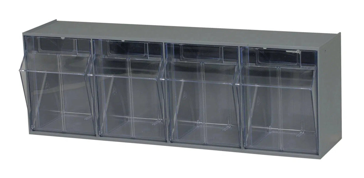 Quantum Tip Out Bins QTB304 - Clear Tilt Out Storage Bins with 4 ...