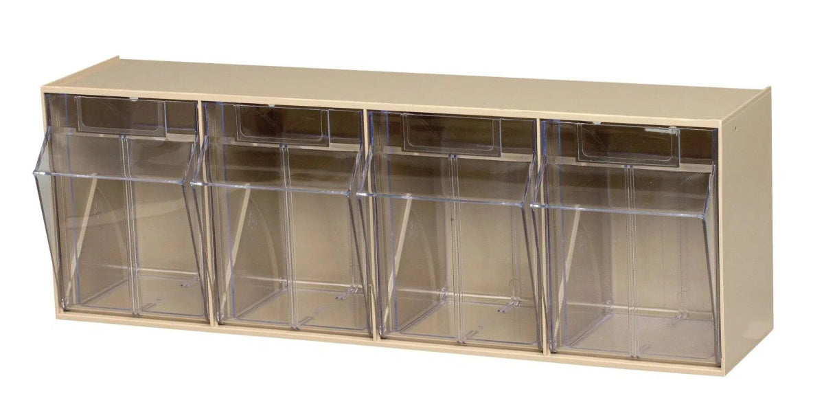 QTB304 | 4 Compartment Tip Out Bin - Clear Tip Out Bins - Industrial 4 Less