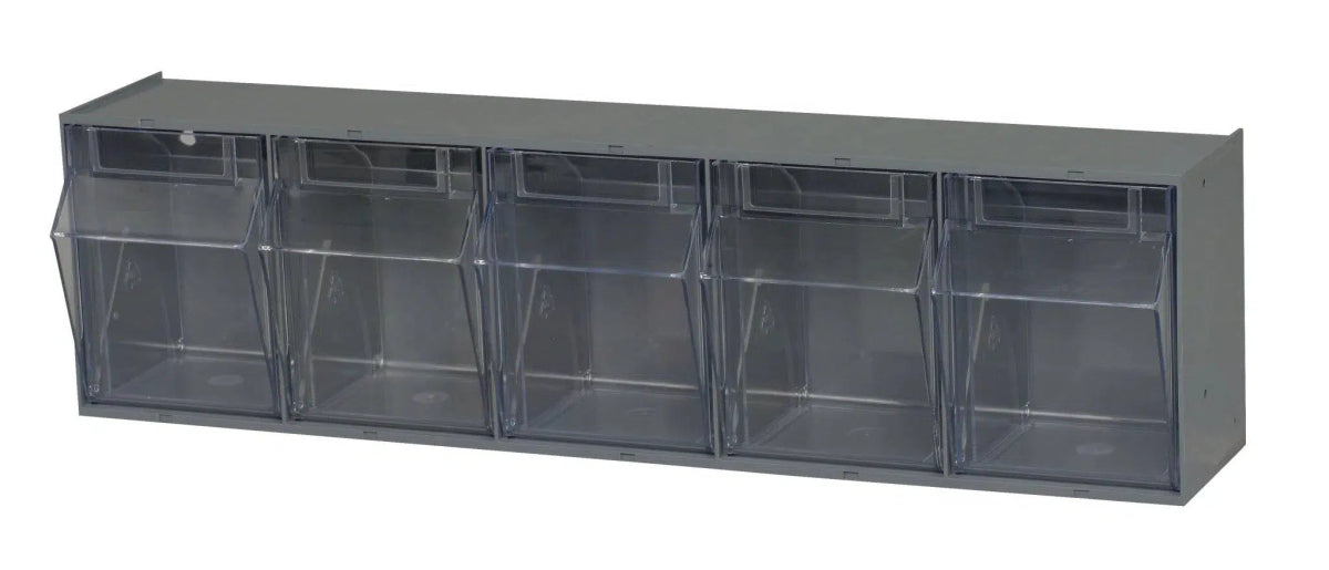 QTB305 | 5 Compartment Tip Out Bin - Clear Tip Out Bins - Industrial 4 Less