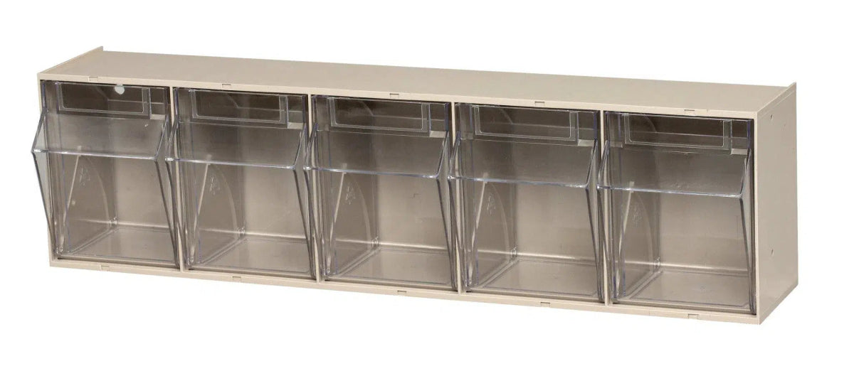 QTB305 | 5 Compartment Tip Out Bin - Clear Tip Out Bins - Industrial 4 Less