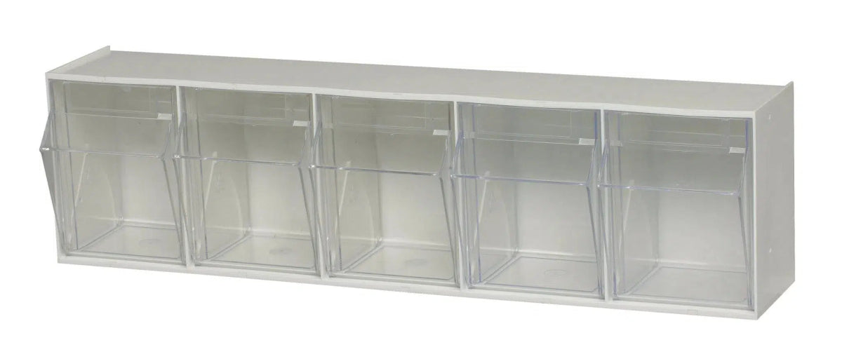 QTB305 | 5 Compartment Tip Out Bin - Clear Tip Out Bins - Industrial 4 Less