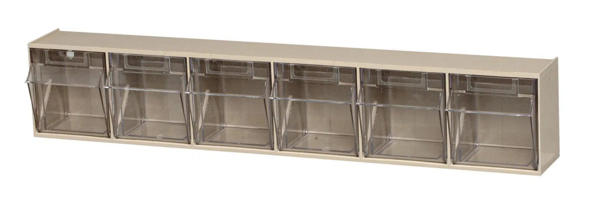 QTB306 | 6 Compartment Tip Out Bin - Clear Tip Out Bins - Industrial 4 Less