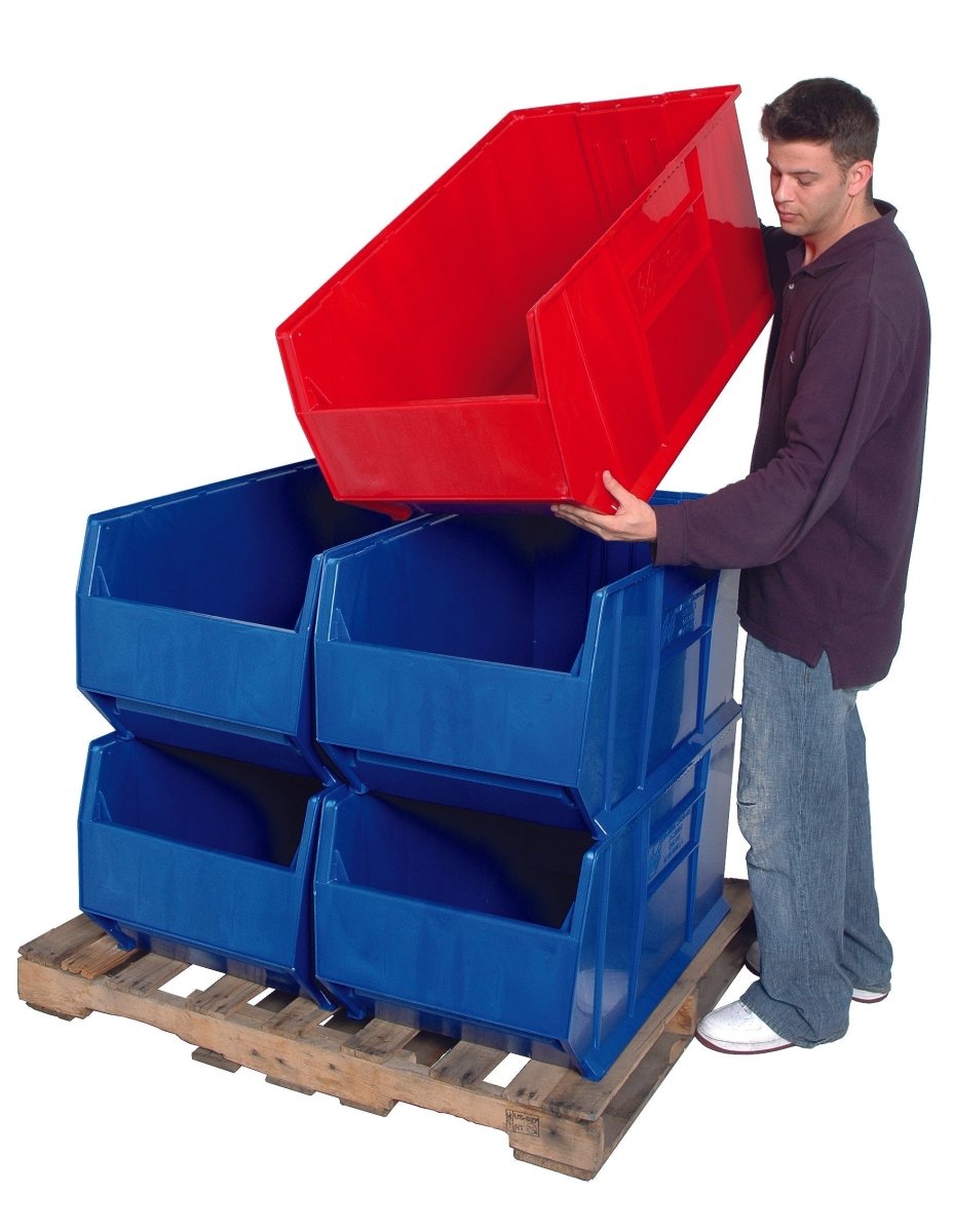 QUS995 | Carton of 6 - Industrial Storage Bins > Stackable Plastic Bins > 36" Deep Stackable Bins - Industrial 4 Less