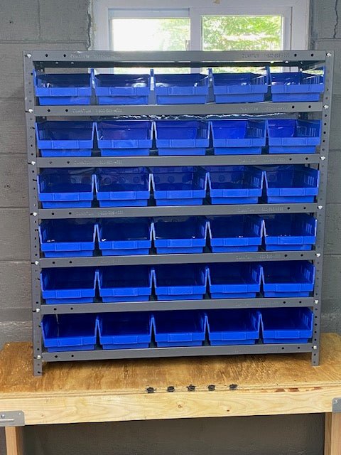 Shelf Bin Organizer - 12" x 36" x 39" with Plastic Bins - Bin Shelving - Industrial 4 Less