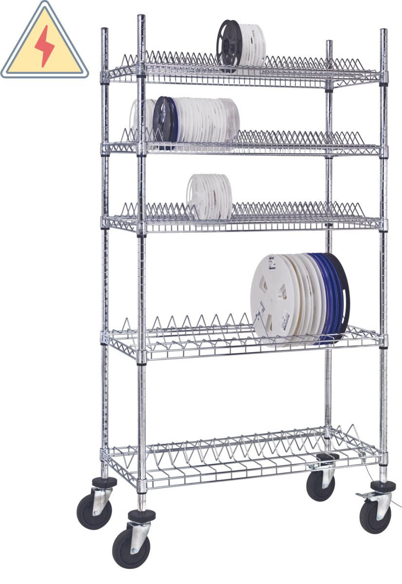 SMT Reel Shelving Carts - Conductive/ESD Safe - Wire Reel Shelving > SMT Reel Shelving - Industrial 4 Less