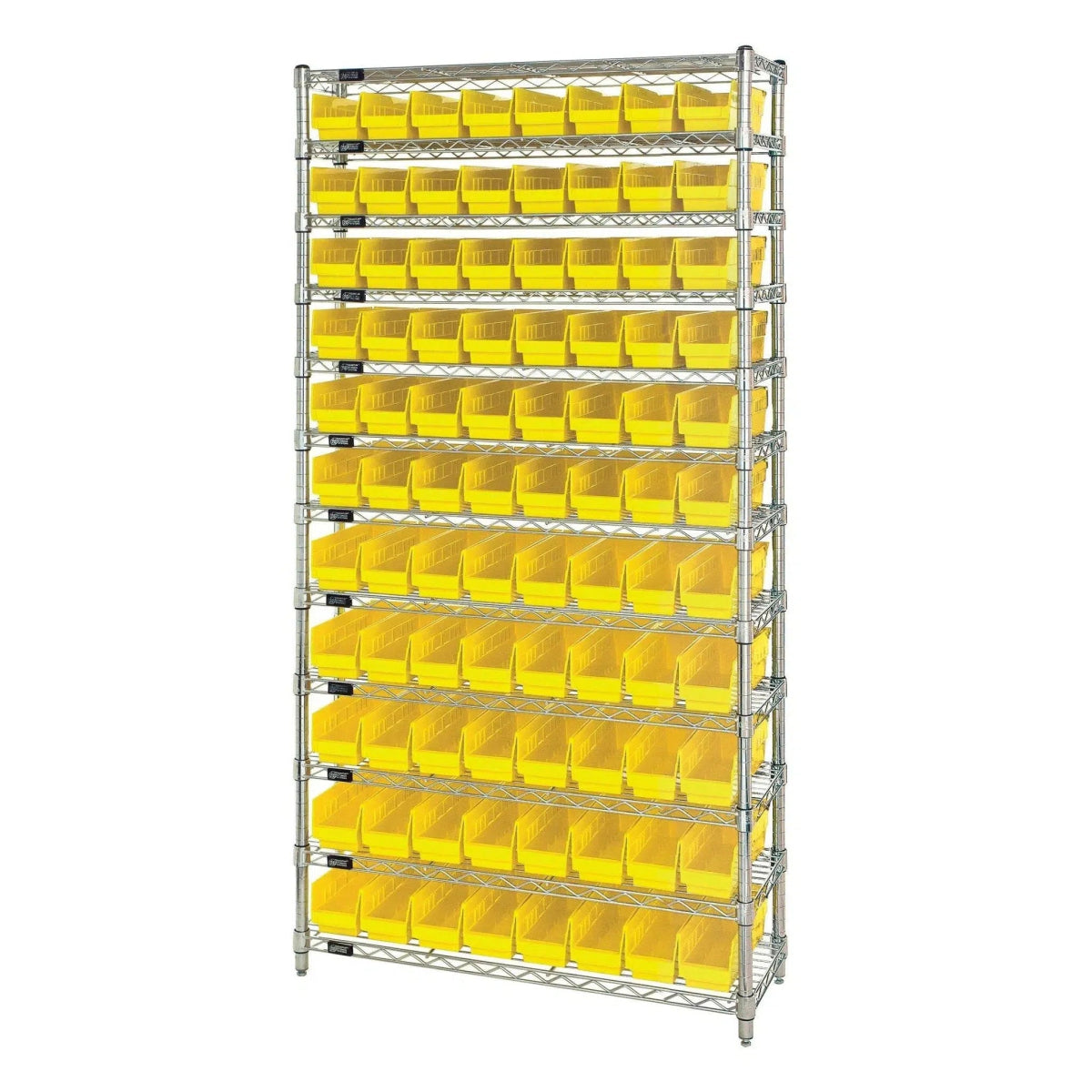 WR12 - 101 | 12" x 36" x 74" Shelving Unit with 88 Bins - Wire Shelving with Bins > 12" - 14" Deep Wire Shelving Units with Bins > Open Front Plastic Bins - Industrial 4 Less