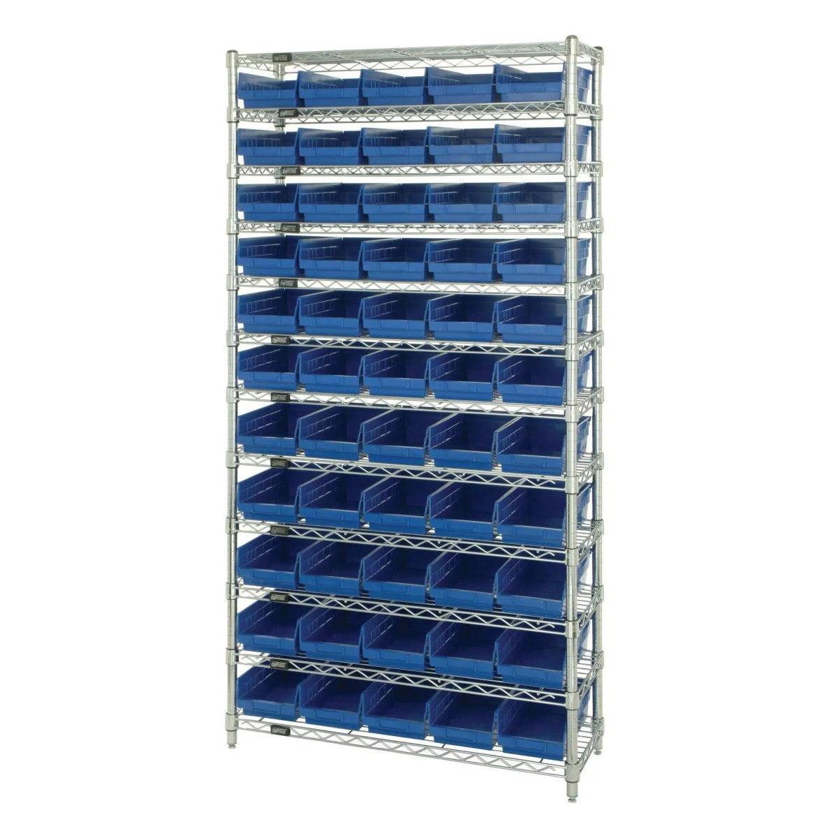 WR12 - 104 | 18" x 36" x 74" Shelving Unit with 55 Bins - Wire Shelving with Bins > 18" - 21" Deep Wire Shelving Units with Bins > Open Front Plastic Bins - Industrial 4 Less