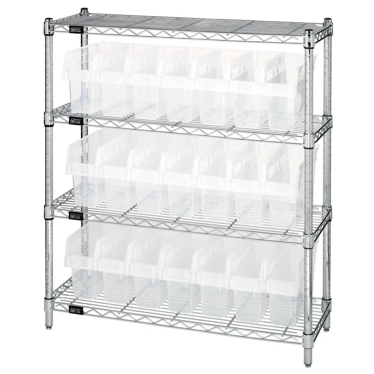 WR4 - 39 - 1236 - 801 | 12" x 36" x 39" Shelving Unit with 21 Bins - Wire Shelving with Bins > 12" - 14" Deep Wire Shelving Units with Bins > Open Front Plastic Bins - Industrial 4 Less