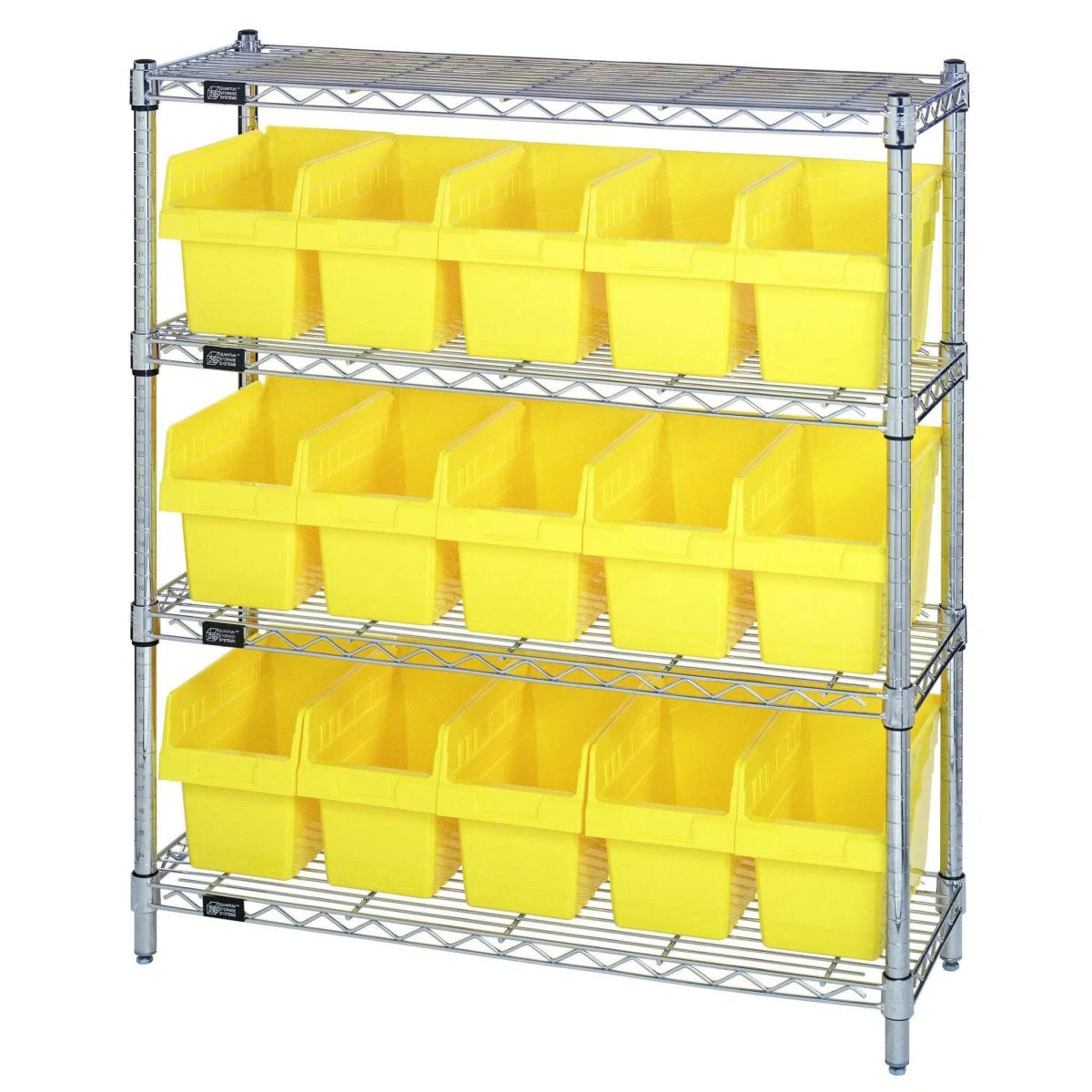 WR4 - 39 - 1236 - 802 | 12" x 36" x 39" Shelving Unit with 15 Bins - Wire Shelving with Bins > 12" - 14" Deep Wire Shelving Units with Bins > Open Front Plastic Bins - Industrial 4 Less