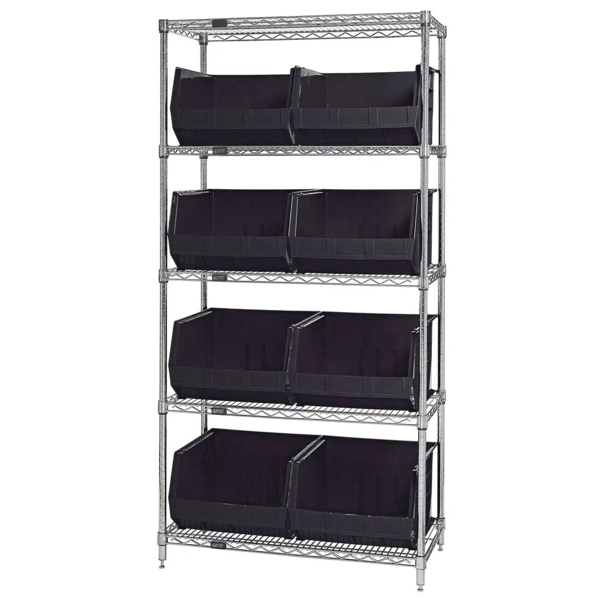 WR5 - 270 | 18" x 42" x 74" Shelving Unit with 8 Bins - Wire Shelving with Bins > 18" - 21" Deep Wire Shelving Units with Bins > Open Front Plastic Bins - Industrial 4 Less