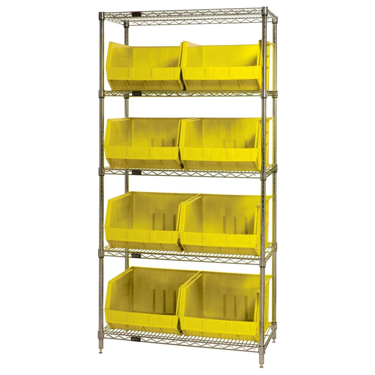 WR5 - 270 | 18" x 42" x 74" Shelving Unit with 8 Bins - Wire Shelving with Bins > 18" - 21" Deep Wire Shelving Units with Bins > Open Front Plastic Bins - Industrial 4 Less