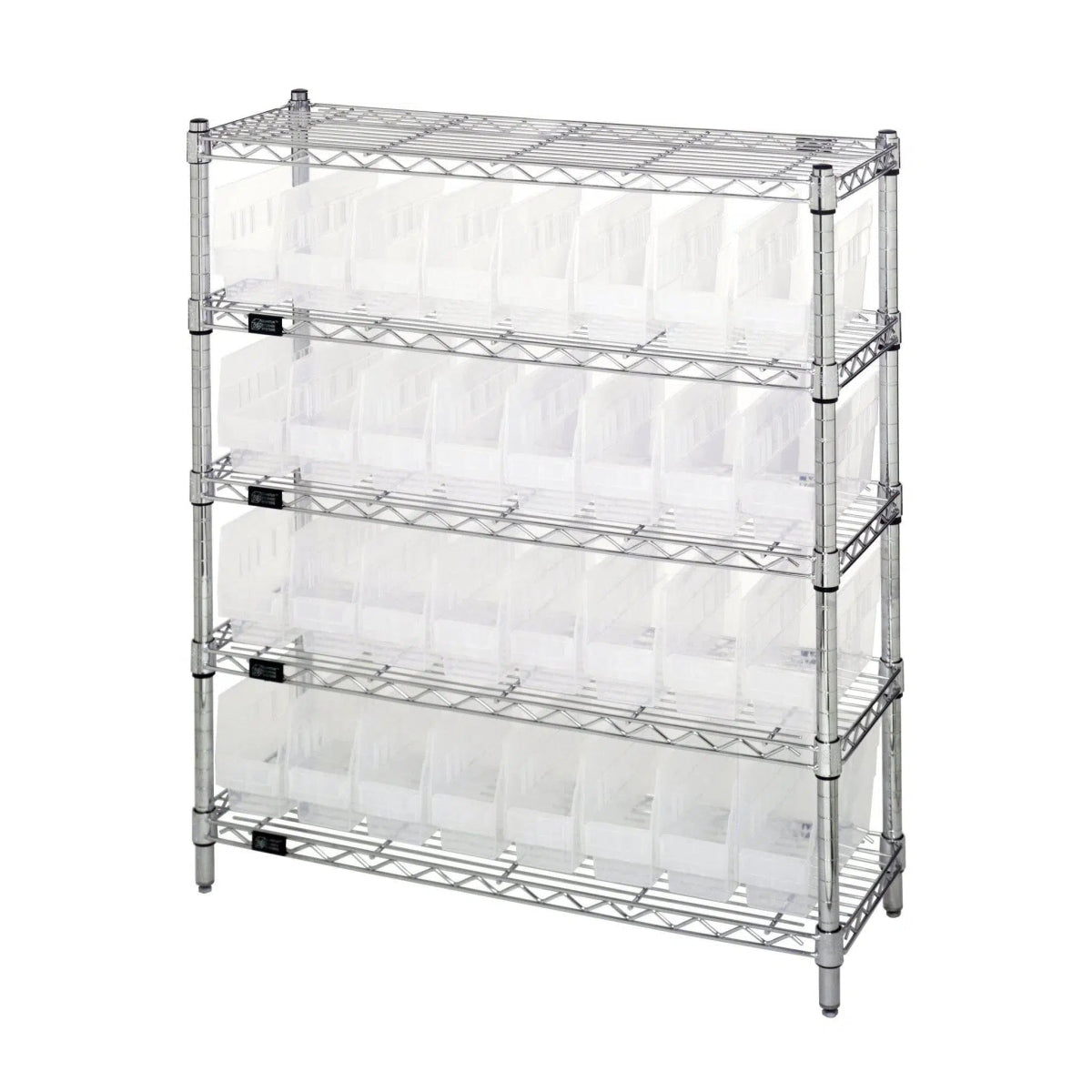 WR5 - 39 - 1236 - 201 | 12" x 36" x 39" Shelving Unit with 32 Bins - Wire Shelving with Bins > 12" - 14" Deep Wire Shelving Units with Bins > Open Front Plastic Bins - Industrial 4 Less