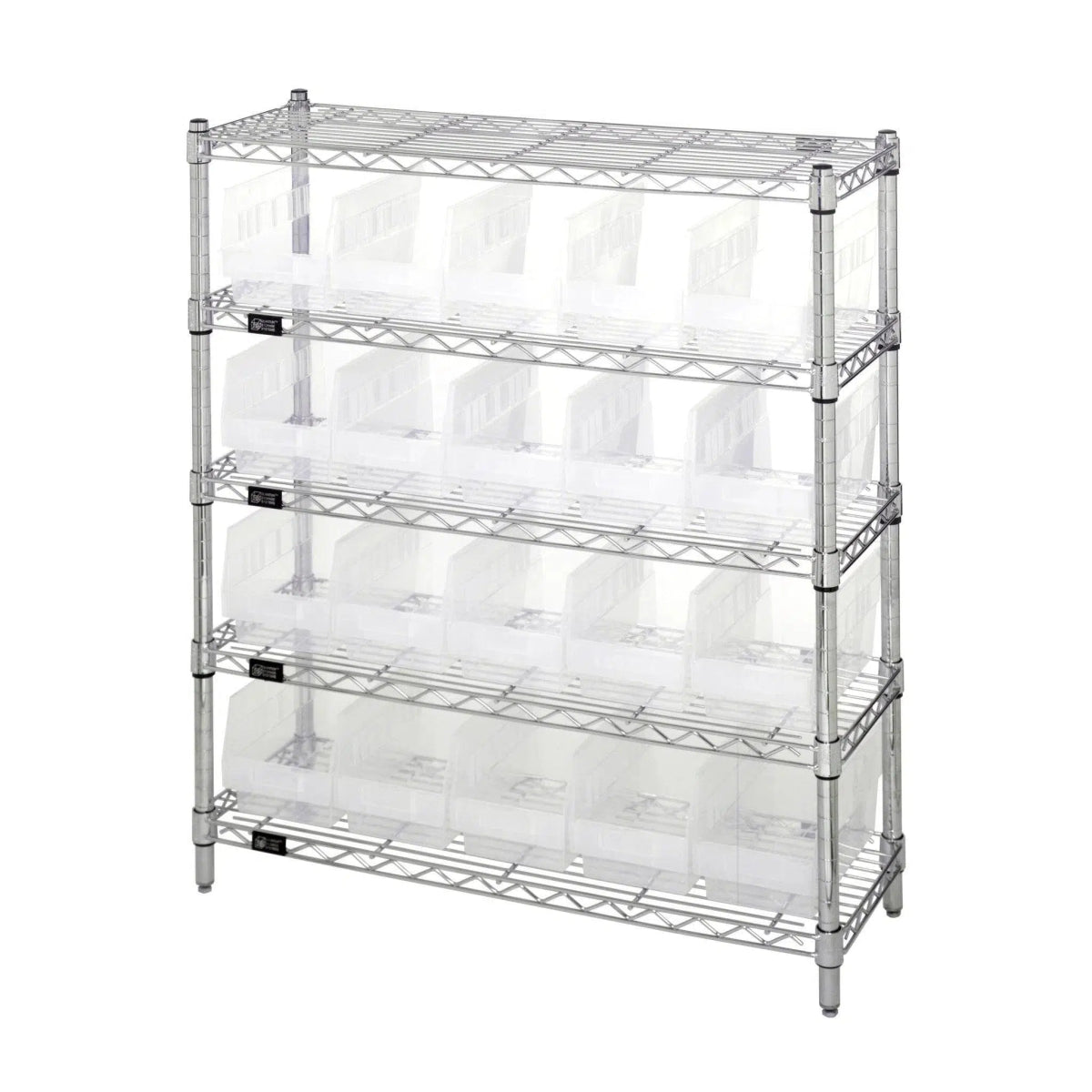 WR5 - 39 - 1236 - 202 | 12" x 36" x 39" Shelving Unit with 20 Bins - Wire Shelving with Bins > 12" - 14" Deep Wire Shelving Units with Bins > Open Front Plastic Bins - Industrial 4 Less