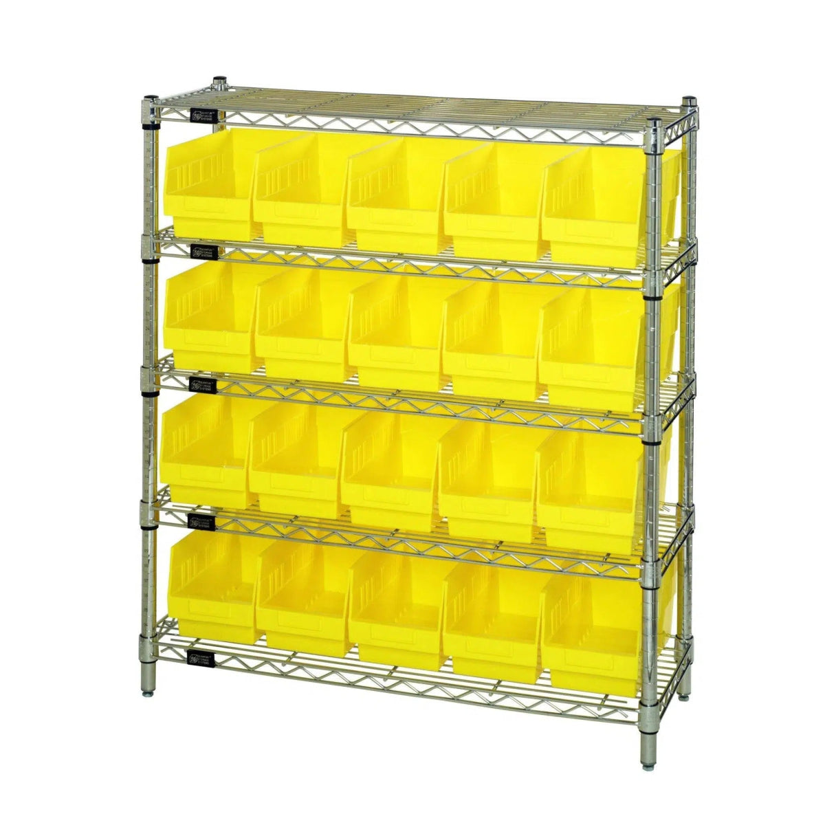 WR5 - 39 - 1236 - 202 | 12" x 36" x 39" Shelving Unit with 20 Bins - Wire Shelving with Bins > 12" - 14" Deep Wire Shelving Units with Bins > Open Front Plastic Bins - Industrial 4 Less