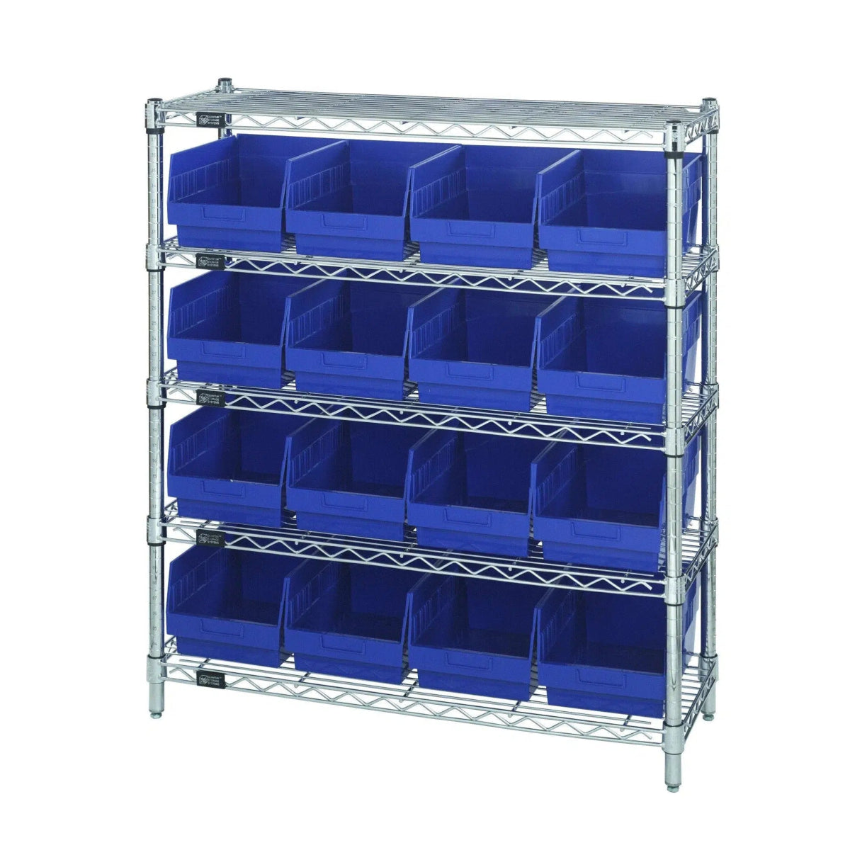 WR5 - 39 - 1236 - 207 | 12" x 36" x 39" Shelving Unit with 16 Bins - Wire Shelving with Bins > 12" - 14" Deep Wire Shelving Units with Bins > Open Front Plastic Bins - Industrial 4 Less