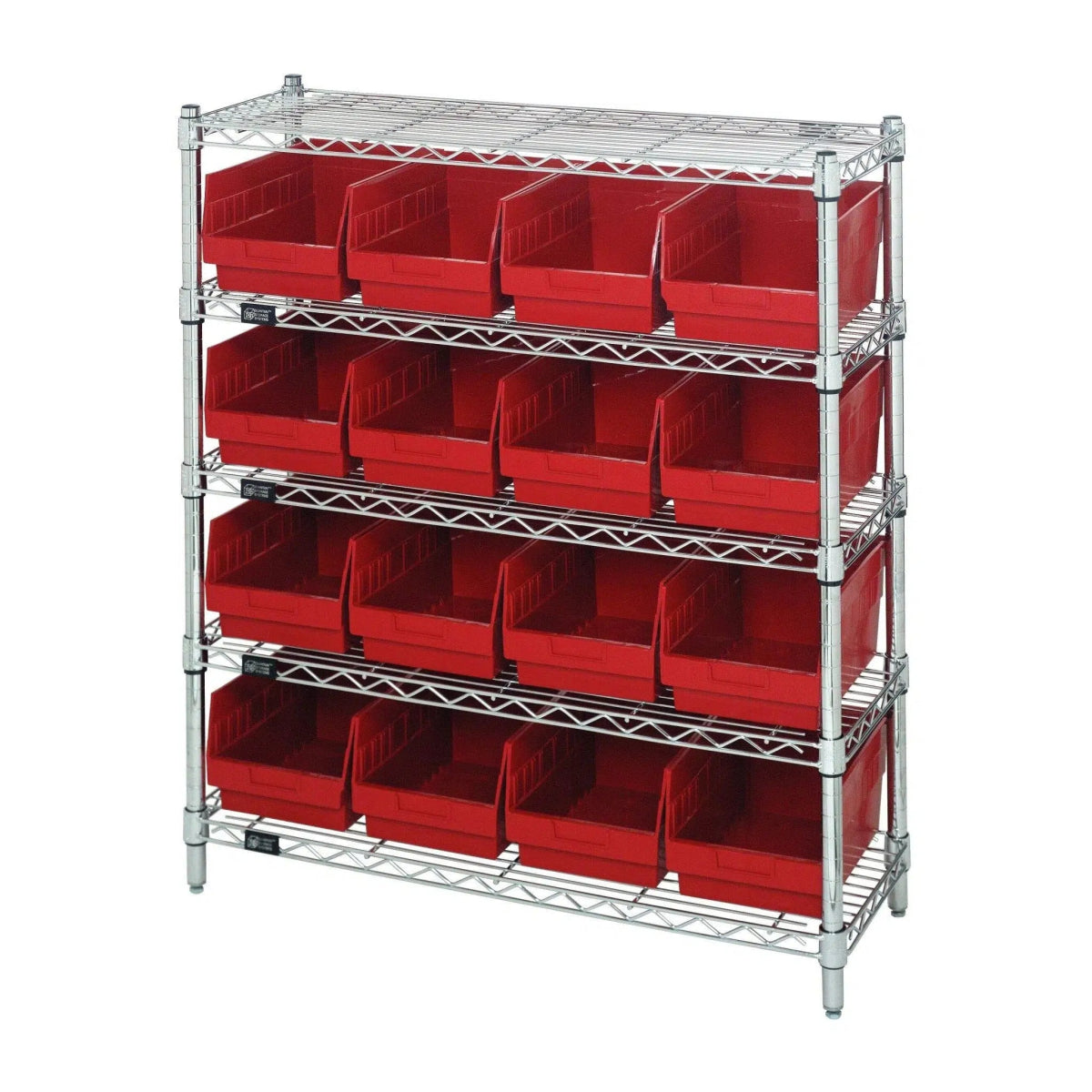 WR5 - 39 - 1236 - 207 | 12" x 36" x 39" Shelving Unit with 16 Bins - Wire Shelving with Bins > 12" - 14" Deep Wire Shelving Units with Bins > Open Front Plastic Bins - Industrial 4 Less