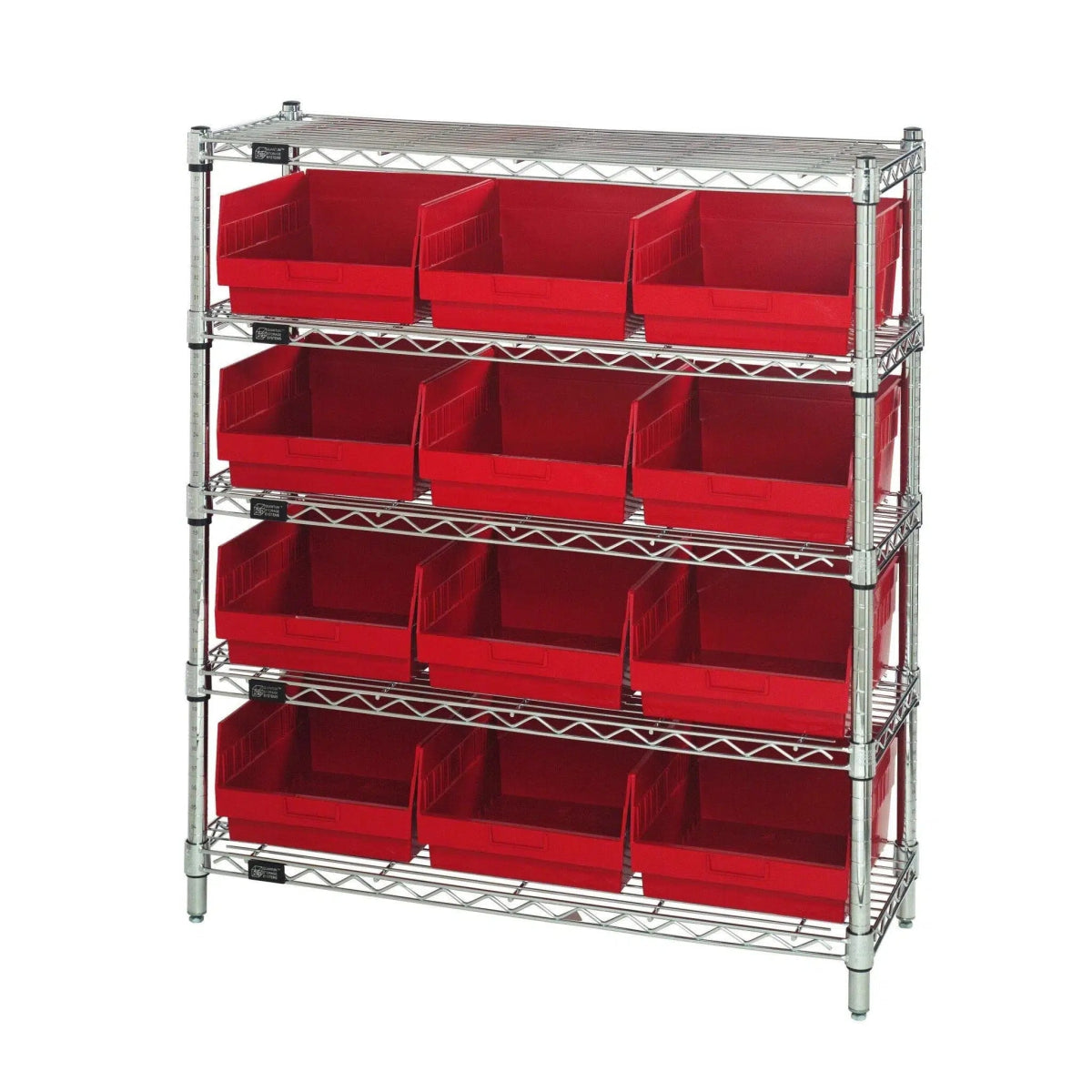 WR5 - 39 - 1236 - 209 | 12" x 36" x 39" Shelving Unit with 12 Bins - Wire Shelving with Bins > 12" - 14" Deep Wire Shelving Units with Bins > Open Front Plastic Bins - Industrial 4 Less