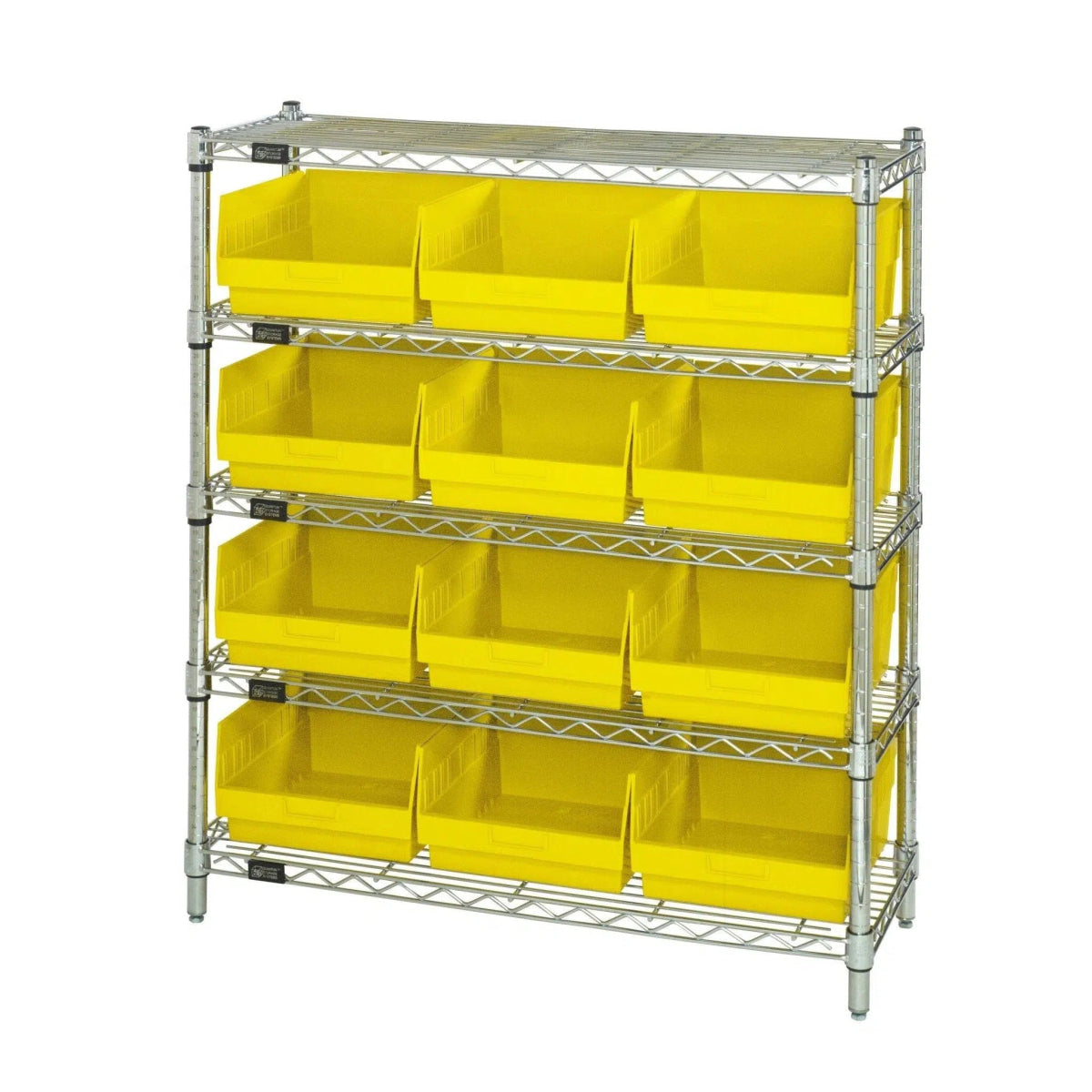 WR5 - 39 - 1236 - 209 | 12" x 36" x 39" Shelving Unit with 12 Bins - Wire Shelving with Bins > 12" - 14" Deep Wire Shelving Units with Bins > Open Front Plastic Bins - Industrial 4 Less