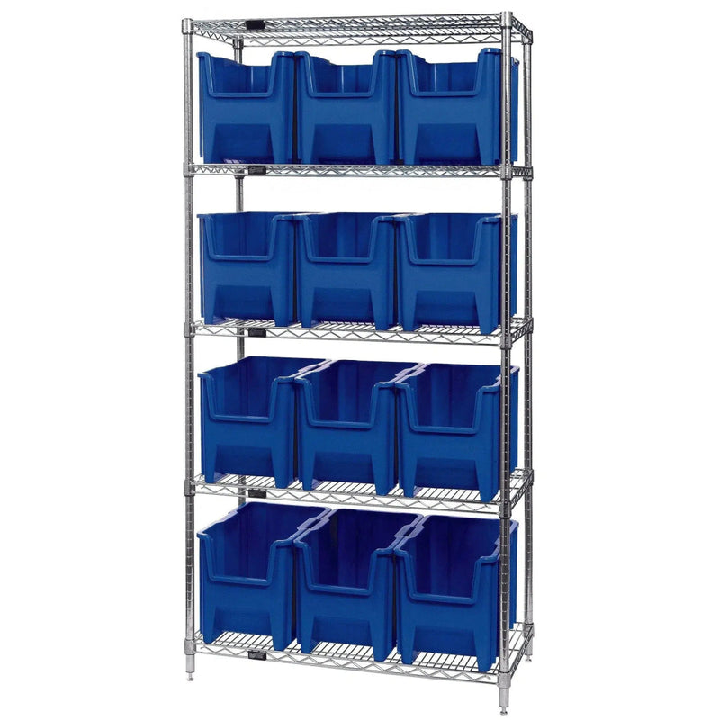 Wire Shelving with Extra-Large Bins