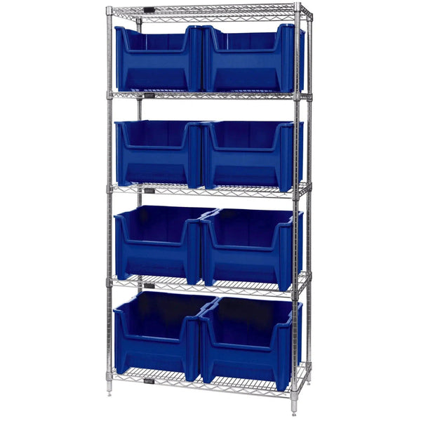Quantum WR5-800 | 18x36x74 Wire Shelf Bin Organizer