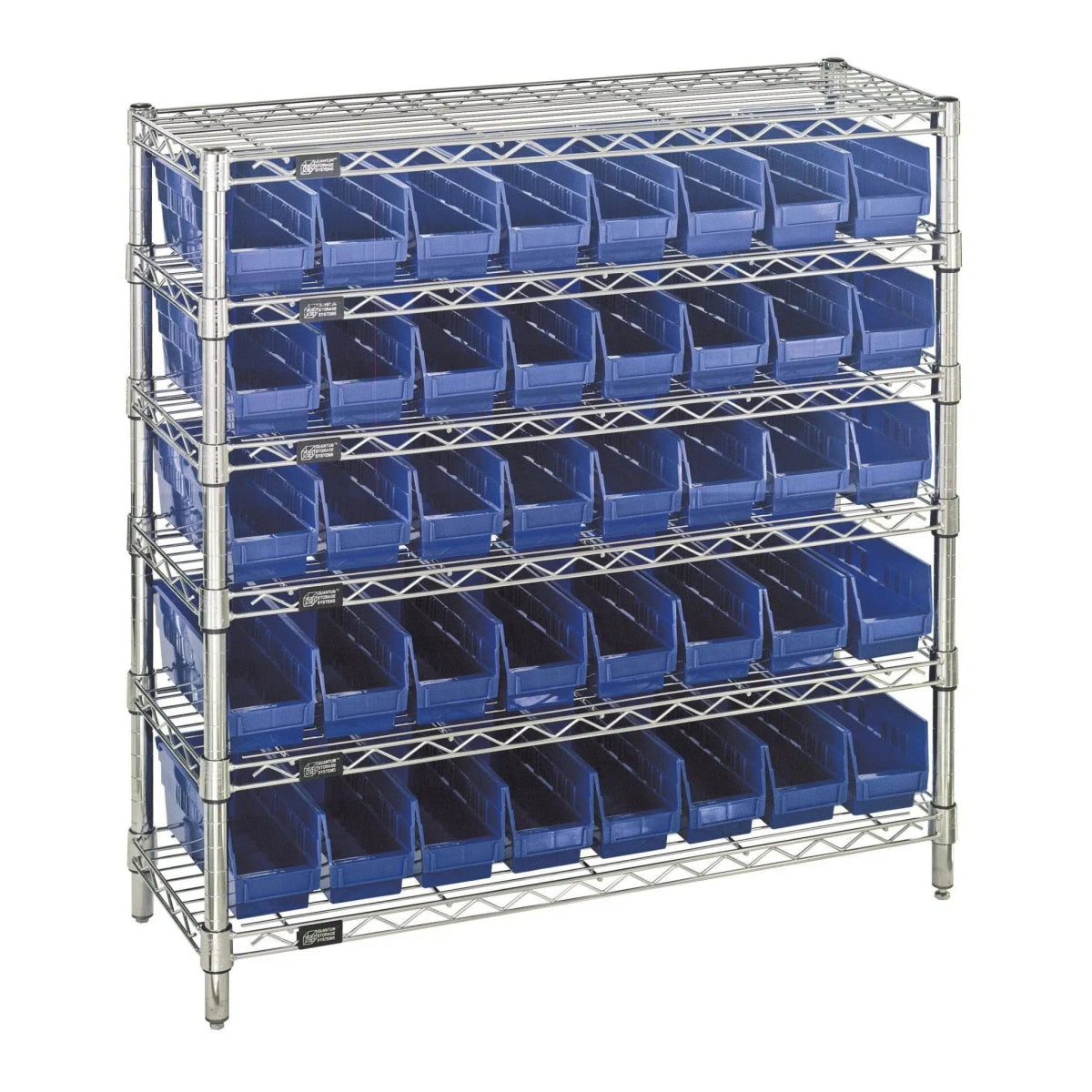 WR6 - 36 - 1236 - 101 | 12" x 36" x 36" Shelving Unit with 40 Bins - Wire Shelving with Bins > 12" - 14" Deep Wire Shelving Units with Bins > Open Front Plastic Bins - Industrial 4 Less