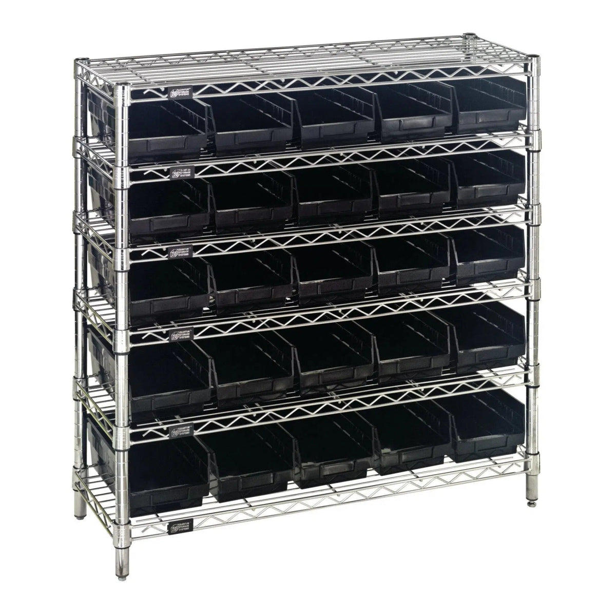 WR6 - 36 - 1236 - 102 | 12" x 36" x 36" Shelving Unit with 25 Bins - Wire Shelving with Bins > 12" - 14" Deep Wire Shelving Units with Bins > Open Front Plastic Bins - Industrial 4 Less