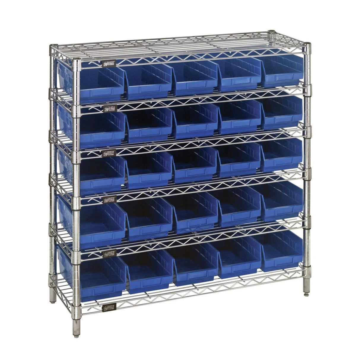 WR6 - 36 - 1236 - 102 | 12" x 36" x 36" Shelving Unit with 25 Bins - Wire Shelving with Bins > 12" - 14" Deep Wire Shelving Units with Bins > Open Front Plastic Bins - Industrial 4 Less