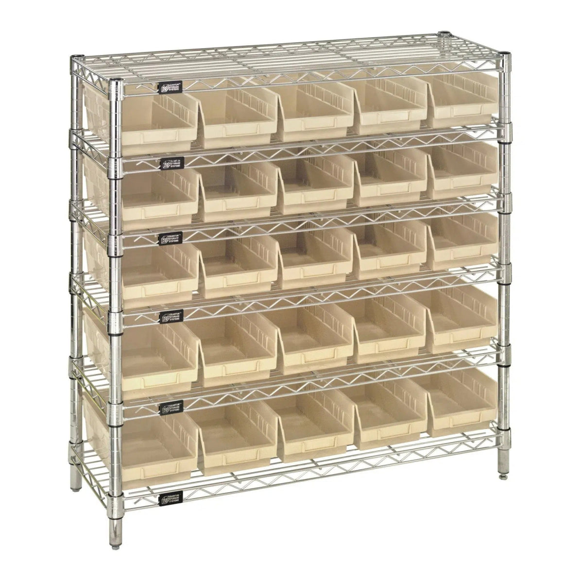 WR6 - 36 - 1236 - 102 | 12" x 36" x 36" Shelving Unit with 25 Bins - Wire Shelving with Bins > 12" - 14" Deep Wire Shelving Units with Bins > Open Front Plastic Bins - Industrial 4 Less