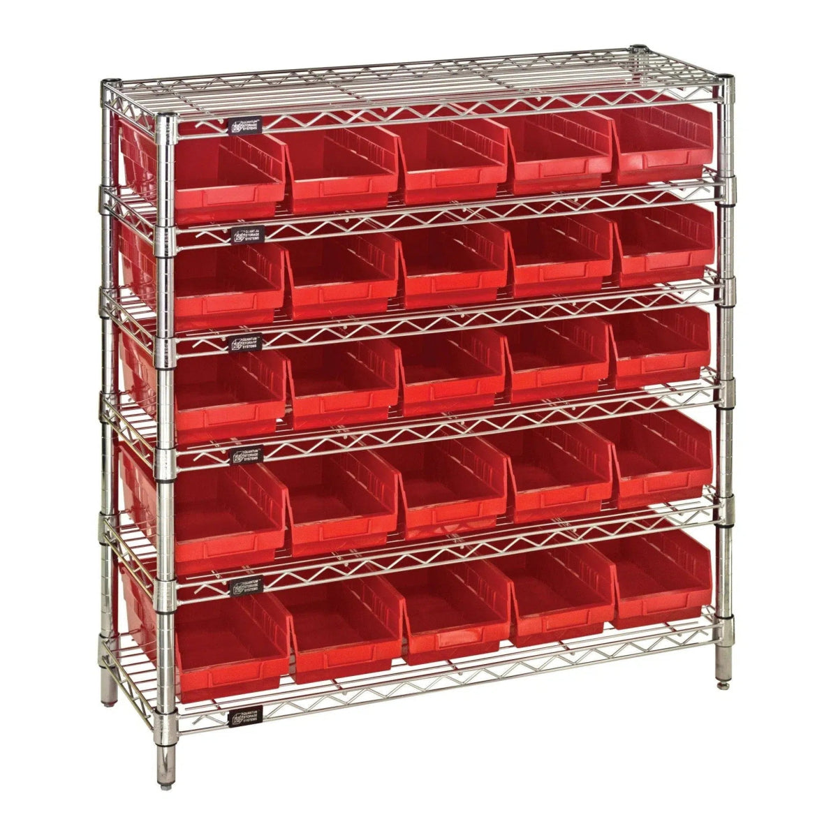 WR6 - 36 - 1236 - 102 | 12" x 36" x 36" Shelving Unit with 25 Bins - Wire Shelving with Bins > 12" - 14" Deep Wire Shelving Units with Bins > Open Front Plastic Bins - Industrial 4 Less