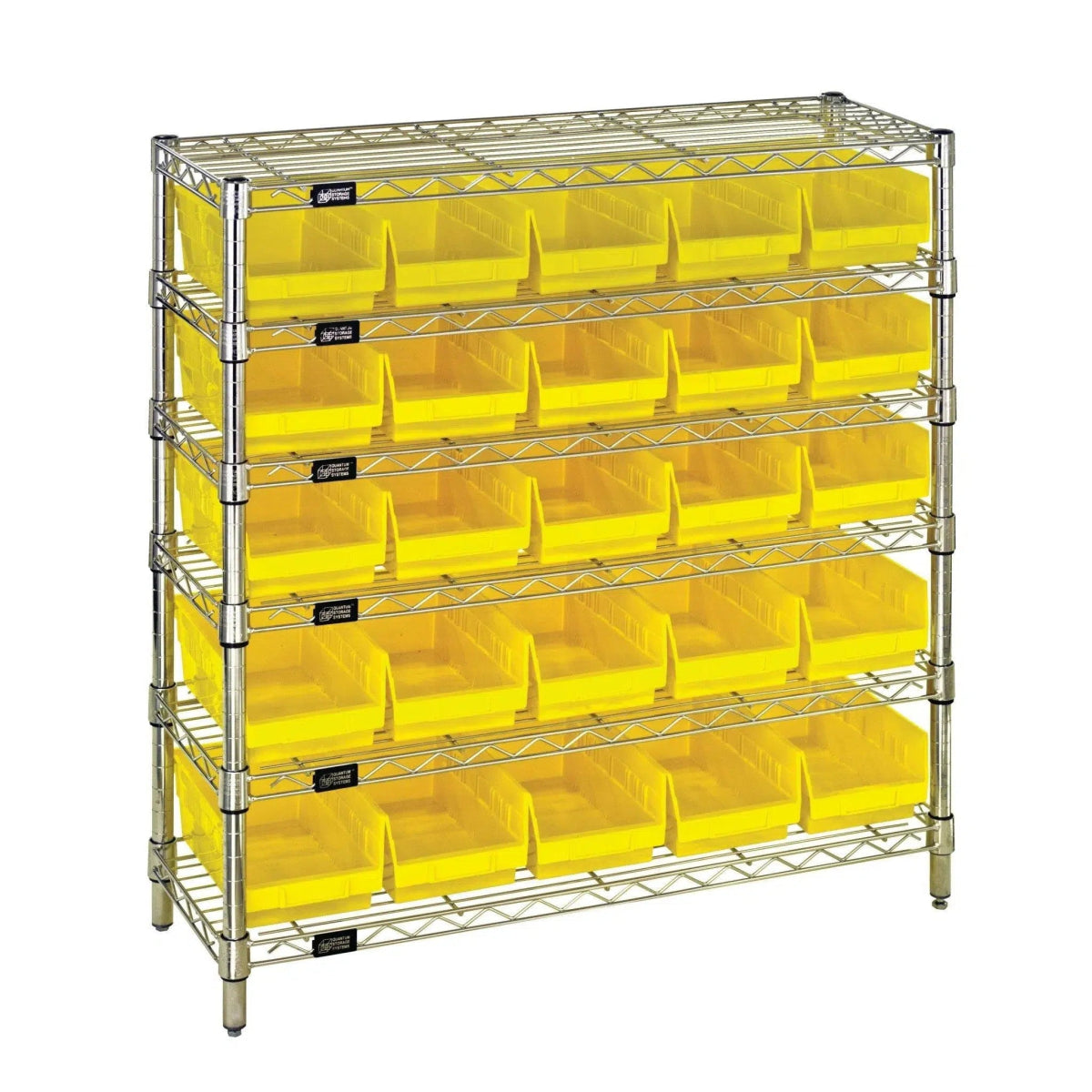 WR6 - 36 - 1236 - 102 | 12" x 36" x 36" Shelving Unit with 25 Bins - Wire Shelving with Bins > 12" - 14" Deep Wire Shelving Units with Bins > Open Front Plastic Bins - Industrial 4 Less