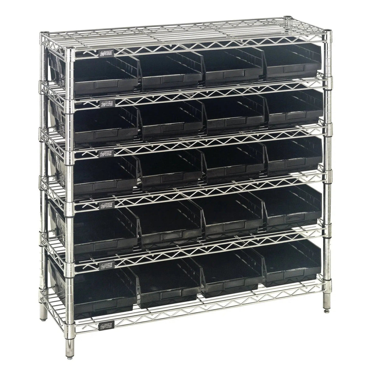 WR6 - 36 - 1236 - 107 | 12" x 36" x 36" Shelving Unit with 20 Bins - Wire Shelving with Bins > 12" - 14" Deep Wire Shelving Units with Bins > Open Front Plastic Bins - Industrial 4 Less