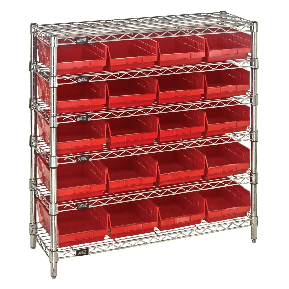 WR6 - 36 - 1236 - 107 | 12" x 36" x 36" Shelving Unit with 20 Bins - Wire Shelving with Bins > 12" - 14" Deep Wire Shelving Units with Bins > Open Front Plastic Bins - Industrial 4 Less