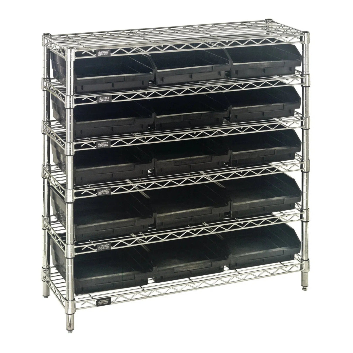 WR6 - 36 - 1236 - 109 | 12" x 36" x 36" Shelving Unit with 15 Bins - Wire Shelving with Bins > 12" - 14" Deep Wire Shelving Units with Bins > Open Front Plastic Bins - Industrial 4 Less