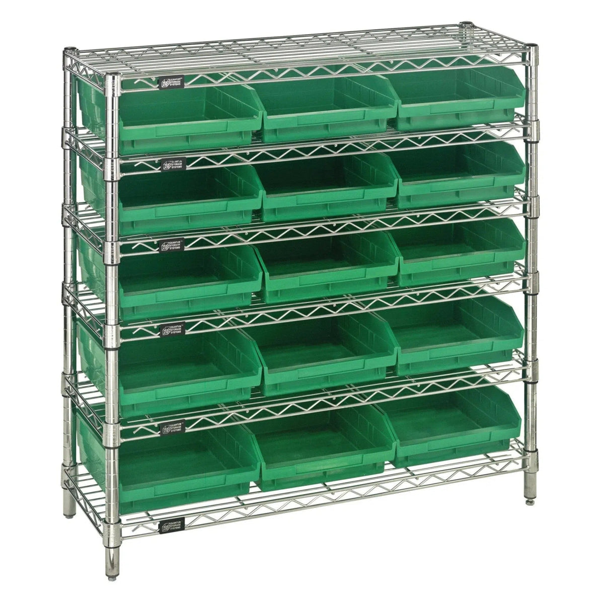 WR6 - 36 - 1236 - 109 | 12" x 36" x 36" Shelving Unit with 15 Bins - Wire Shelving with Bins > 12" - 14" Deep Wire Shelving Units with Bins > Open Front Plastic Bins - Industrial 4 Less