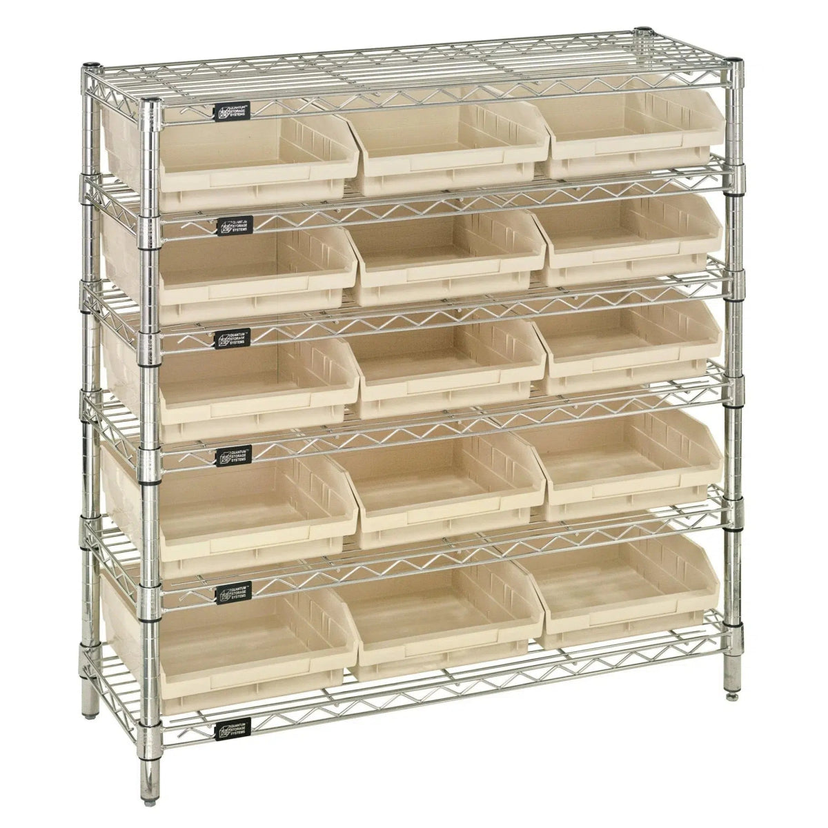 WR6 - 36 - 1236 - 109 | 12" x 36" x 36" Shelving Unit with 15 Bins - Wire Shelving with Bins > 12" - 14" Deep Wire Shelving Units with Bins > Open Front Plastic Bins - Industrial 4 Less