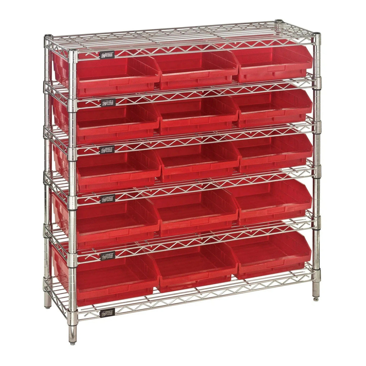 WR6 - 36 - 1236 - 109 | 12" x 36" x 36" Shelving Unit with 15 Bins - Wire Shelving with Bins > 12" - 14" Deep Wire Shelving Units with Bins > Open Front Plastic Bins - Industrial 4 Less