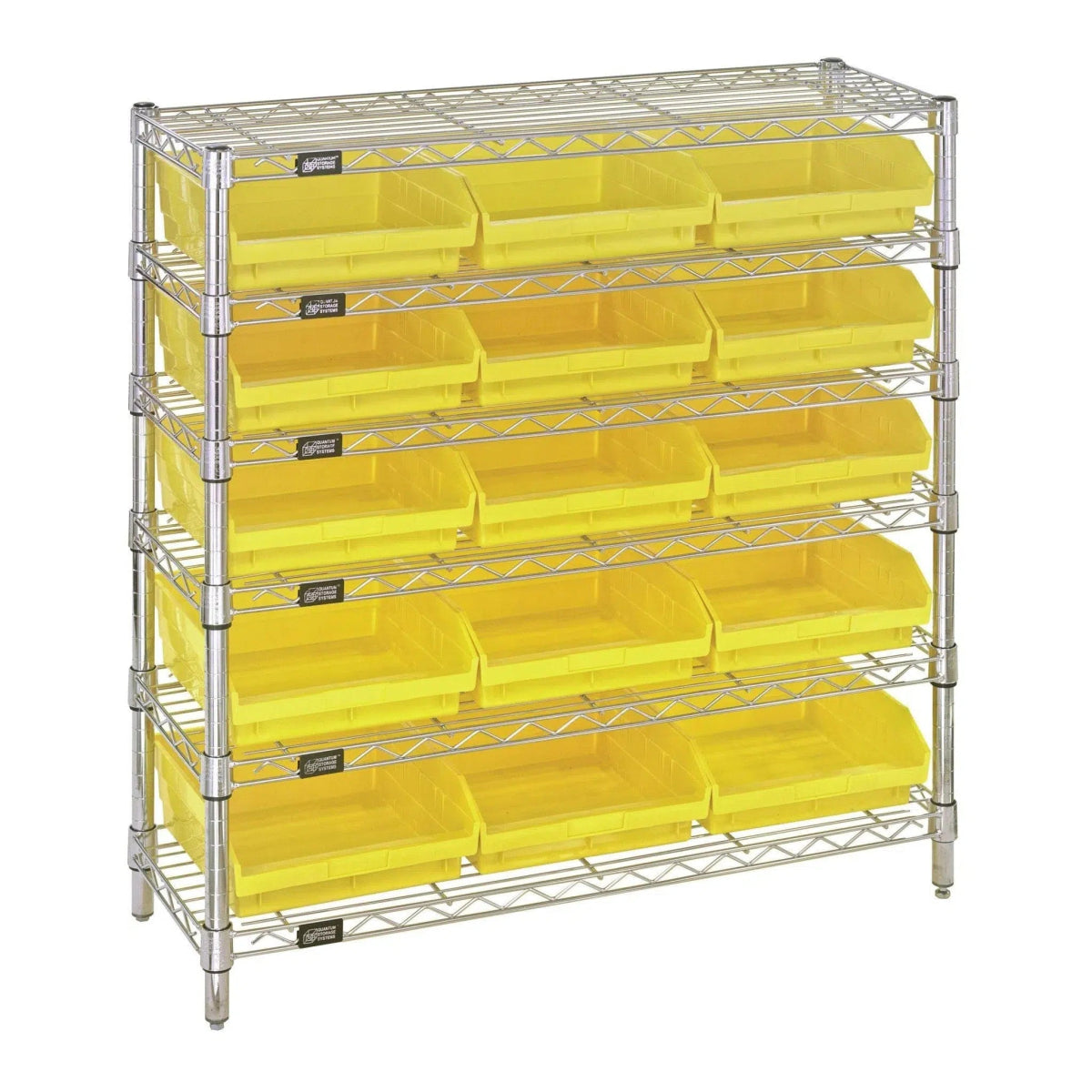 WR6 - 36 - 1236 - 109 | 12" x 36" x 36" Shelving Unit with 15 Bins - Wire Shelving with Bins > 12" - 14" Deep Wire Shelving Units with Bins > Open Front Plastic Bins - Industrial 4 Less