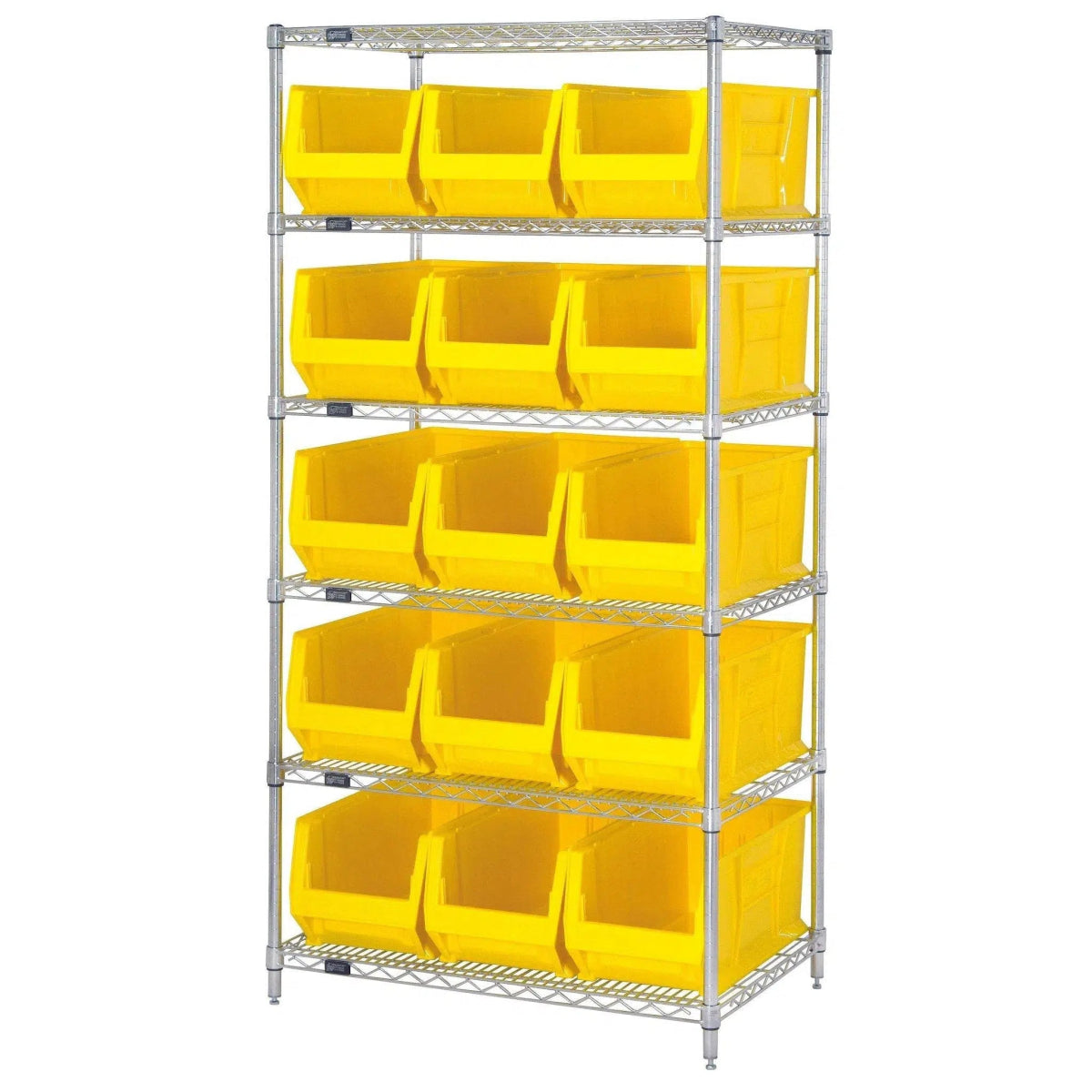 WR6 - 973 | 30" x 36" x 74" Shelving Unit with 15 Bins - Industrial 4 Less