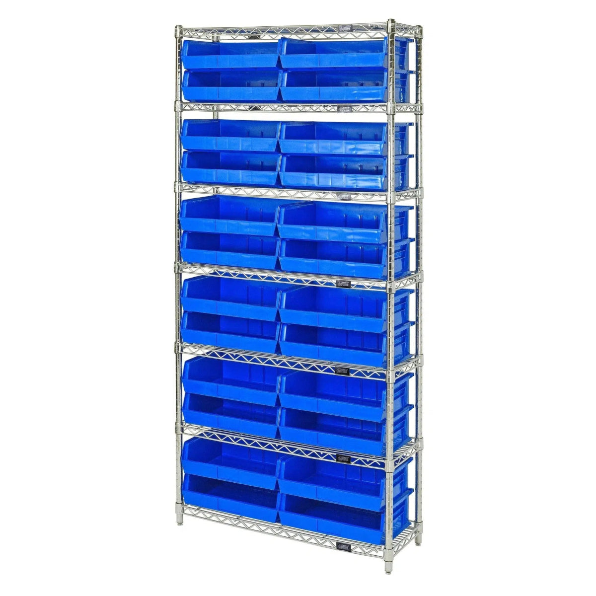 WR7 - 245 | 24" x 48" x 74" Shelving Unit with 24 Bins - Wire Shelving with Bins > 24" Deep Wire Shelving Units with Bins > Open Front Plastic Bins - Industrial 4 Less