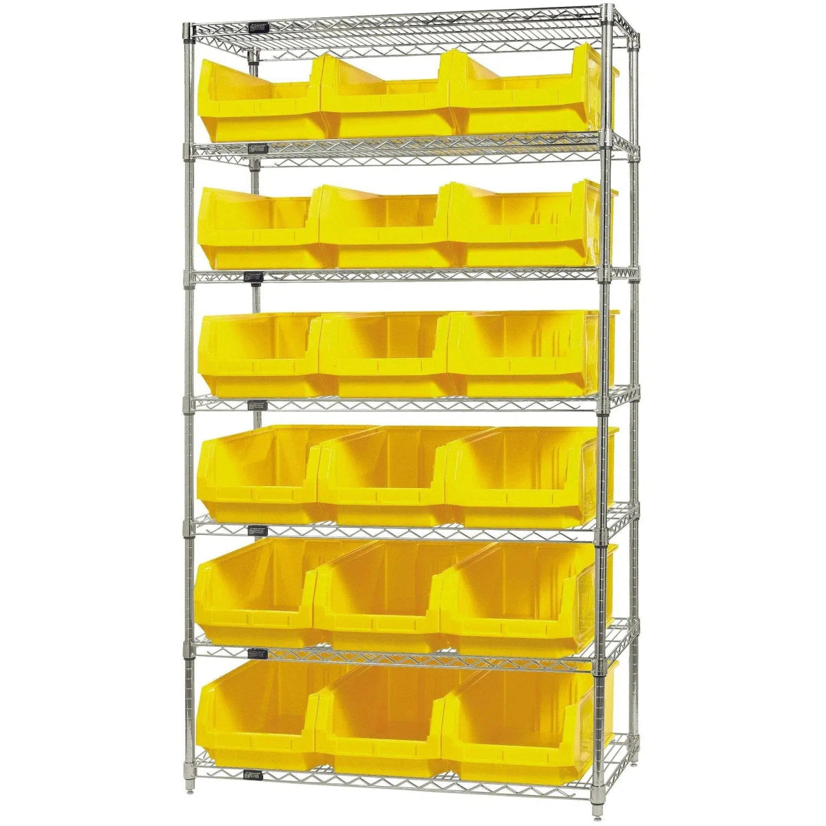 WR7 - 532 | 18" x 42" x 74" Shelving Unit with 18 Bins - Wire Shelving with Bins > 18" - 21" Deep Wire Shelving Units with Bins > Open Front Plastic Bins - Industrial 4 Less