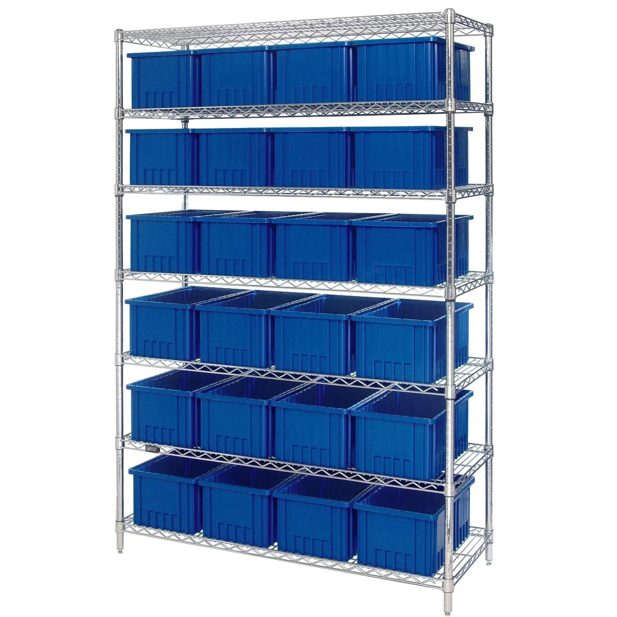 WR7 - 92080 | 18" x 48" x 74" Shelving Unit with 24 Bins - Wire Shelving with Bins > 18" - 21" Deep Wire Shelving Units with Bins > Open Front Plastic Bins - Industrial 4 Less