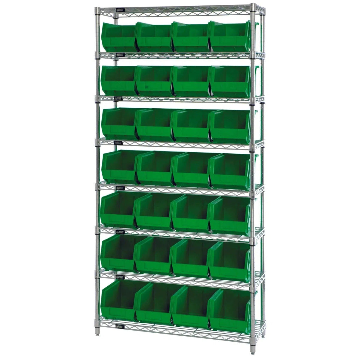 WR8 - 239 | 12" x 36" x 74" Shelving Unit with 28 Bins - Wire Shelving with Bins > 12" - 14" Deep Wire Shelving Units with Bins > Open Front Plastic Bins - Industrial 4 Less