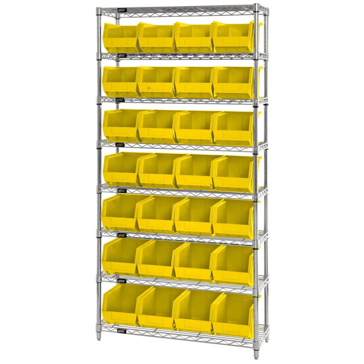 WR8 - 239 | 12" x 36" x 74" Shelving Unit with 28 Bins - Wire Shelving with Bins > 12" - 14" Deep Wire Shelving Units with Bins > Open Front Plastic Bins - Industrial 4 Less