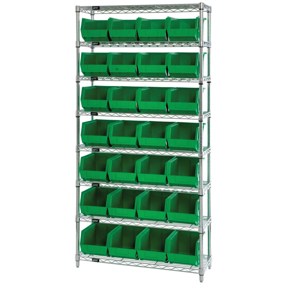 WR8 - 240 | 14" x 36" x 74" Shelving Unit with 28 Bins - Wire Shelving with Bins > 12" - 14" Deep Wire Shelving Units with Bins > Open Front Plastic Bins - Industrial 4 Less