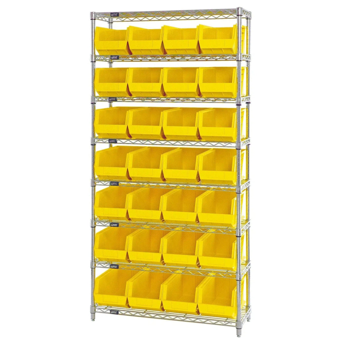 WR8 - 240 | 14" x 36" x 74" Shelving Unit with 28 Bins - Wire Shelving with Bins > 12" - 14" Deep Wire Shelving Units with Bins > Open Front Plastic Bins - Industrial 4 Less