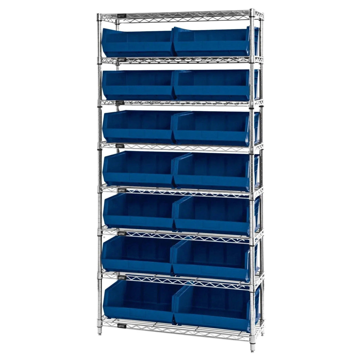 WR8 - 250 | 14" x 36" x 74" Shelving Unit with 14 Bins - Wire Shelving with Bins > 12" - 14" Deep Wire Shelving Units with Bins > Open Front Plastic Bins - Industrial 4 Less